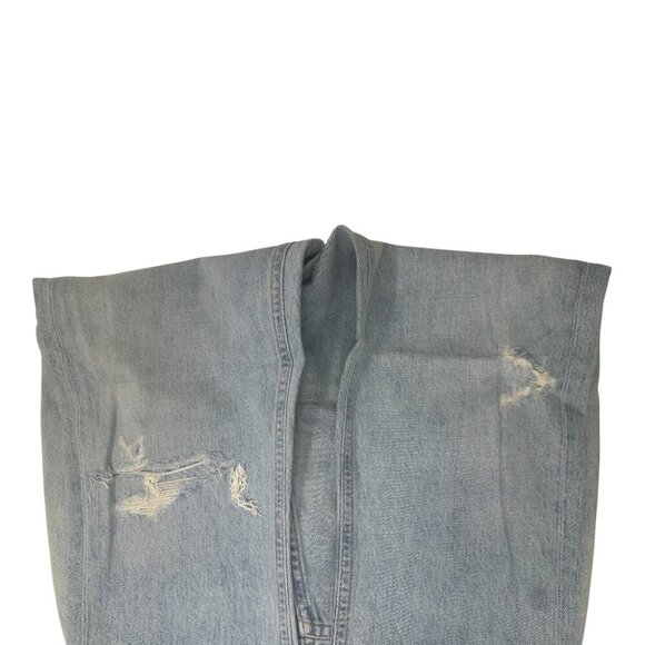 New Agolde Riley High Rise Straight Leg Crop Jeans Size 27 In Shatter Wash Blue - Picture 10 of 16